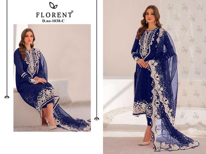 1038Abc Florent Heavy Rayon Pakistani Salwar Suits Wholesaler India