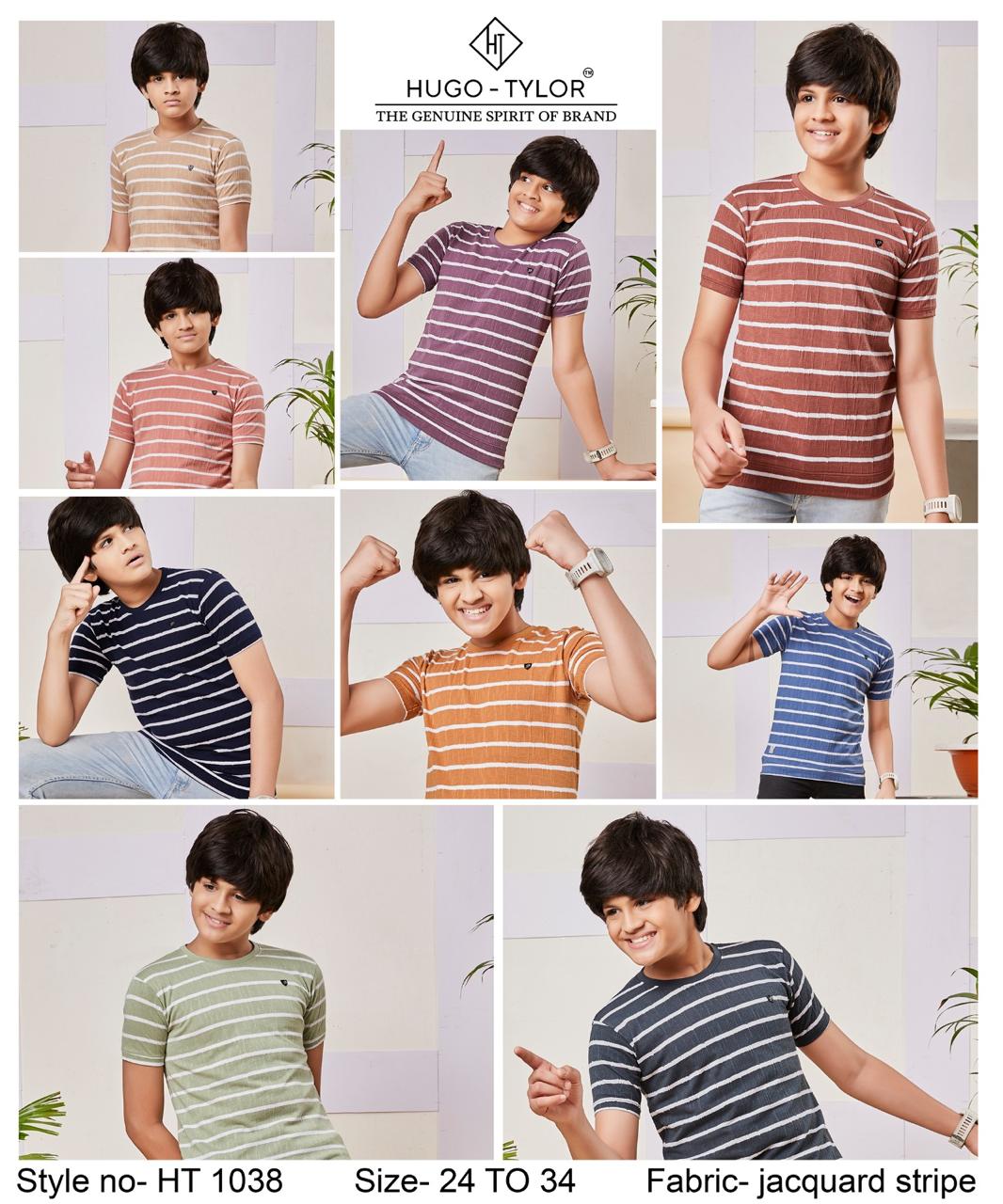 1038 Hugo Tylor Jacquard Knit Boys Tshirt Exporter Gujarat