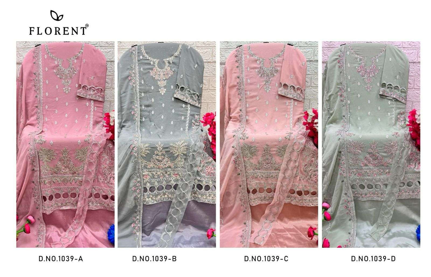 1039Abcd Florent Fox Georgette Pakistani Salwar Suits Exporter Ahmedabad