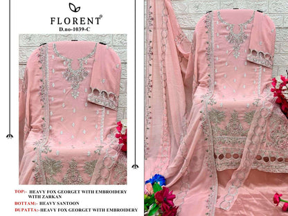 1039Abcd Florent Fox Georgette Pakistani Salwar Suits Exporter Ahmedabad