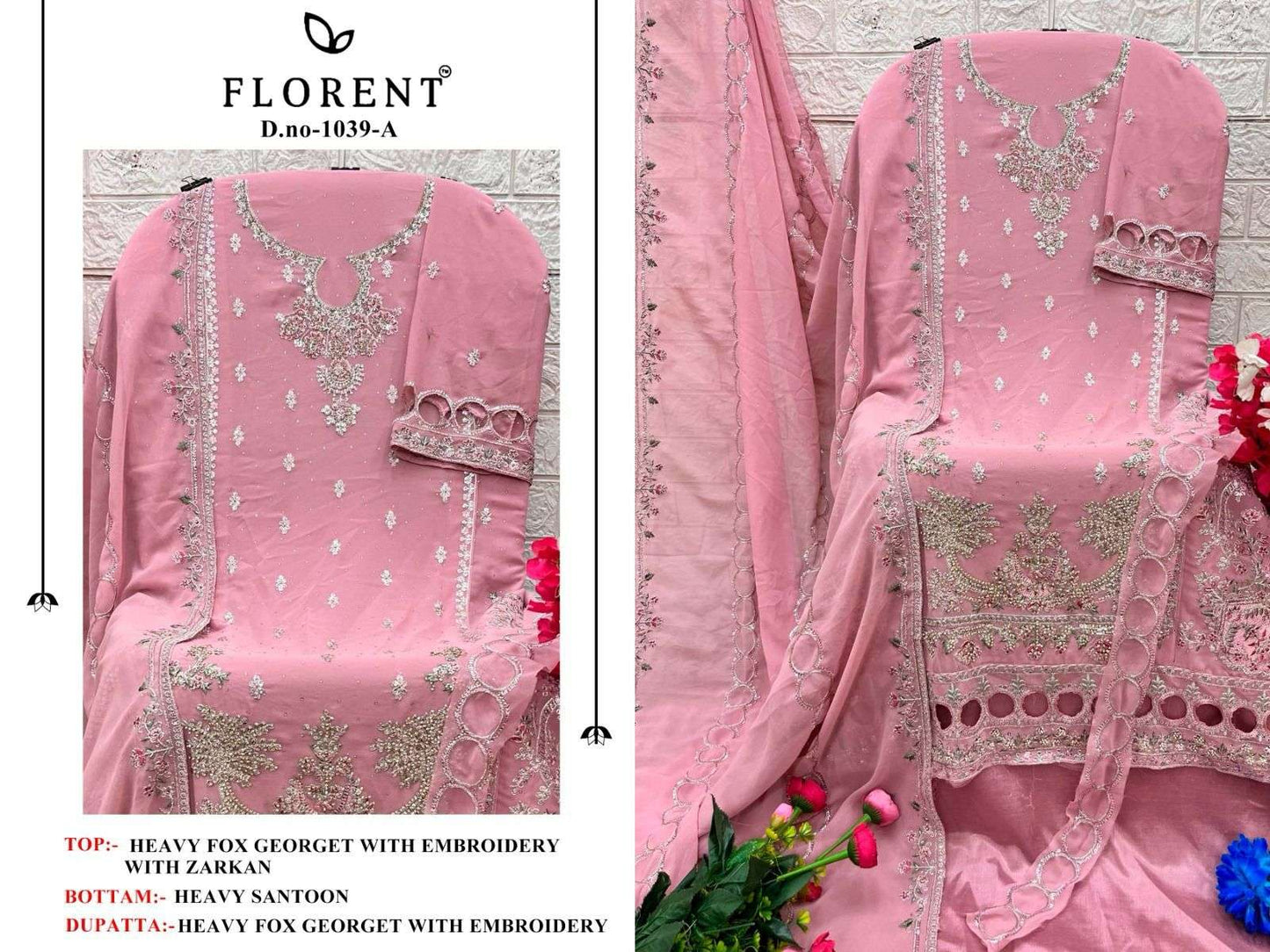 1039Abcd Florent Fox Georgette Pakistani Salwar Suits Exporter Ahmedabad