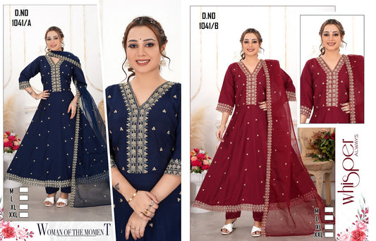1041 Ab Ladli Roman Silk Readymade Anarkali Suits Manufacturer India