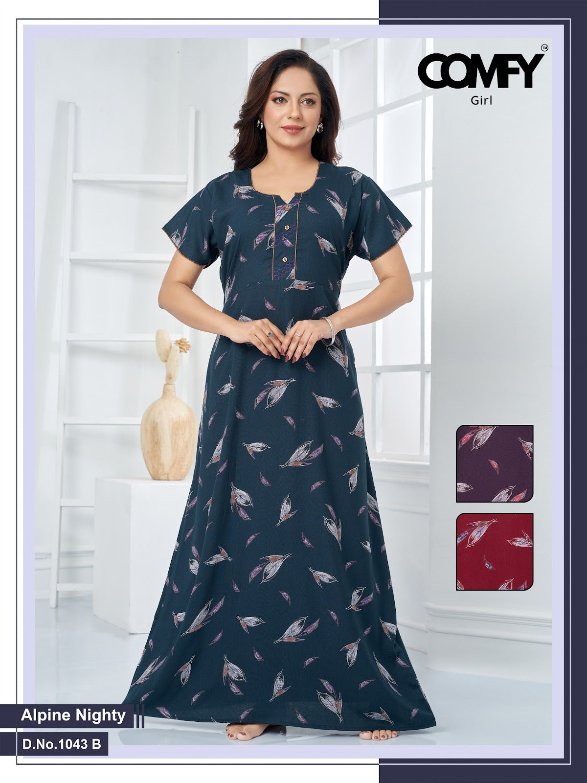 1043 Ab Comfy Alpine Night Gowns Wholesaler Gujarat