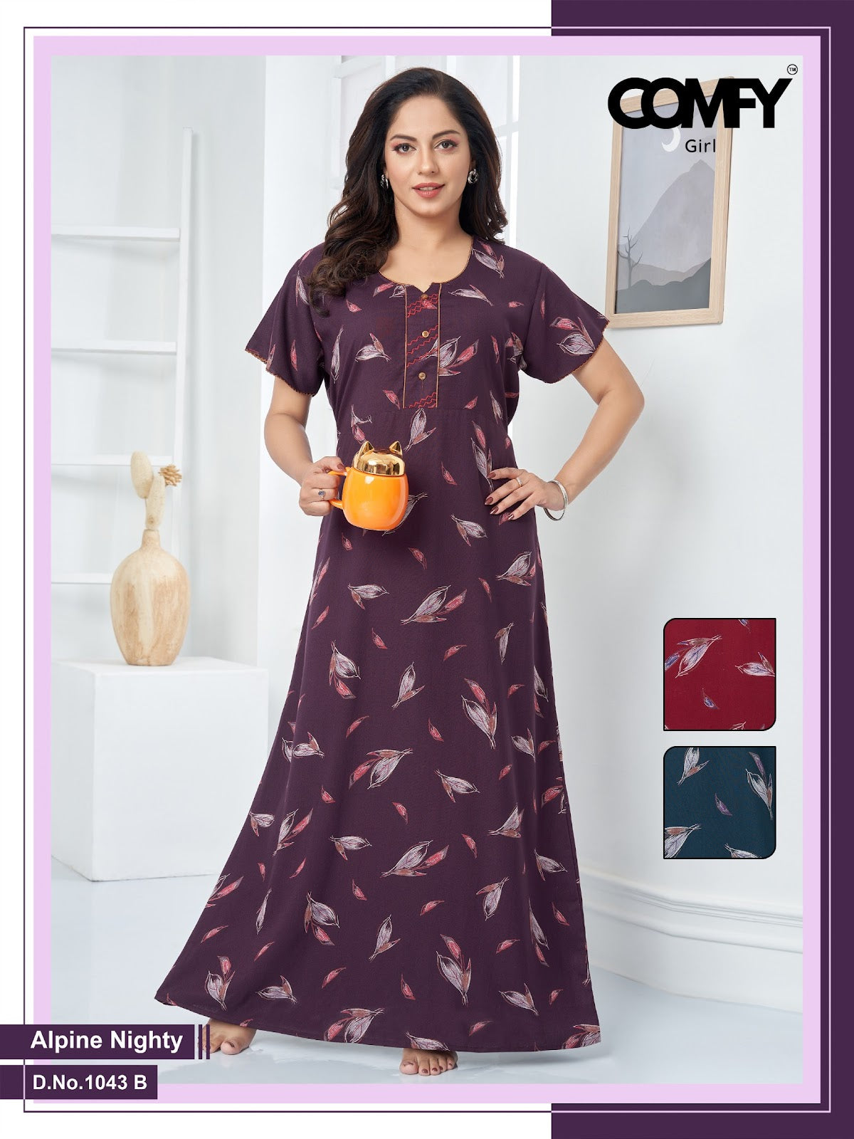 1043 Ab Comfy Alpine Night Gowns Wholesaler Gujarat