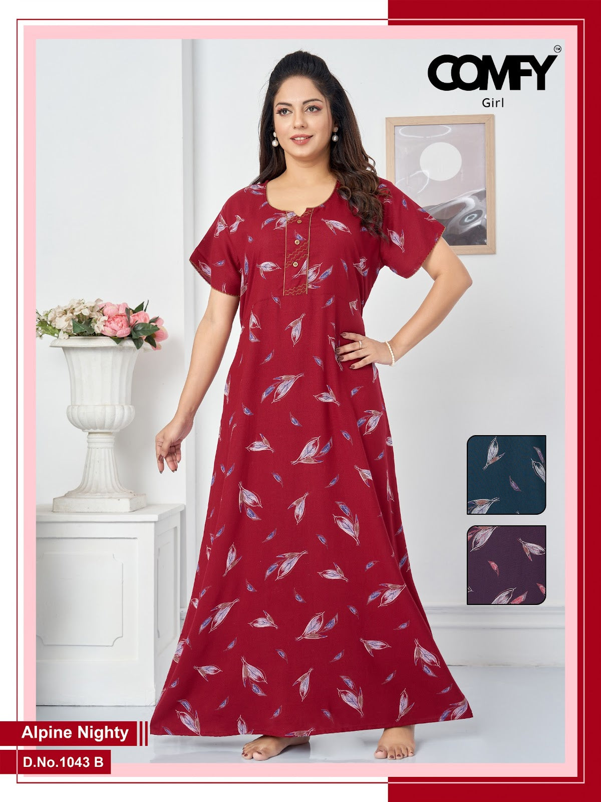 1043 Ab Comfy Alpine Night Gowns Wholesaler Gujarat