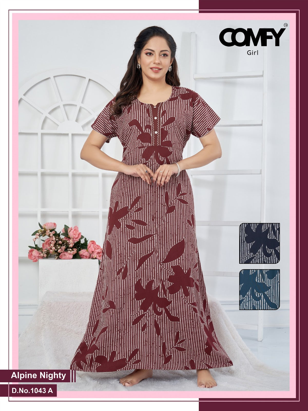 1043 Ab Comfy Alpine Night Gowns Wholesaler Gujarat