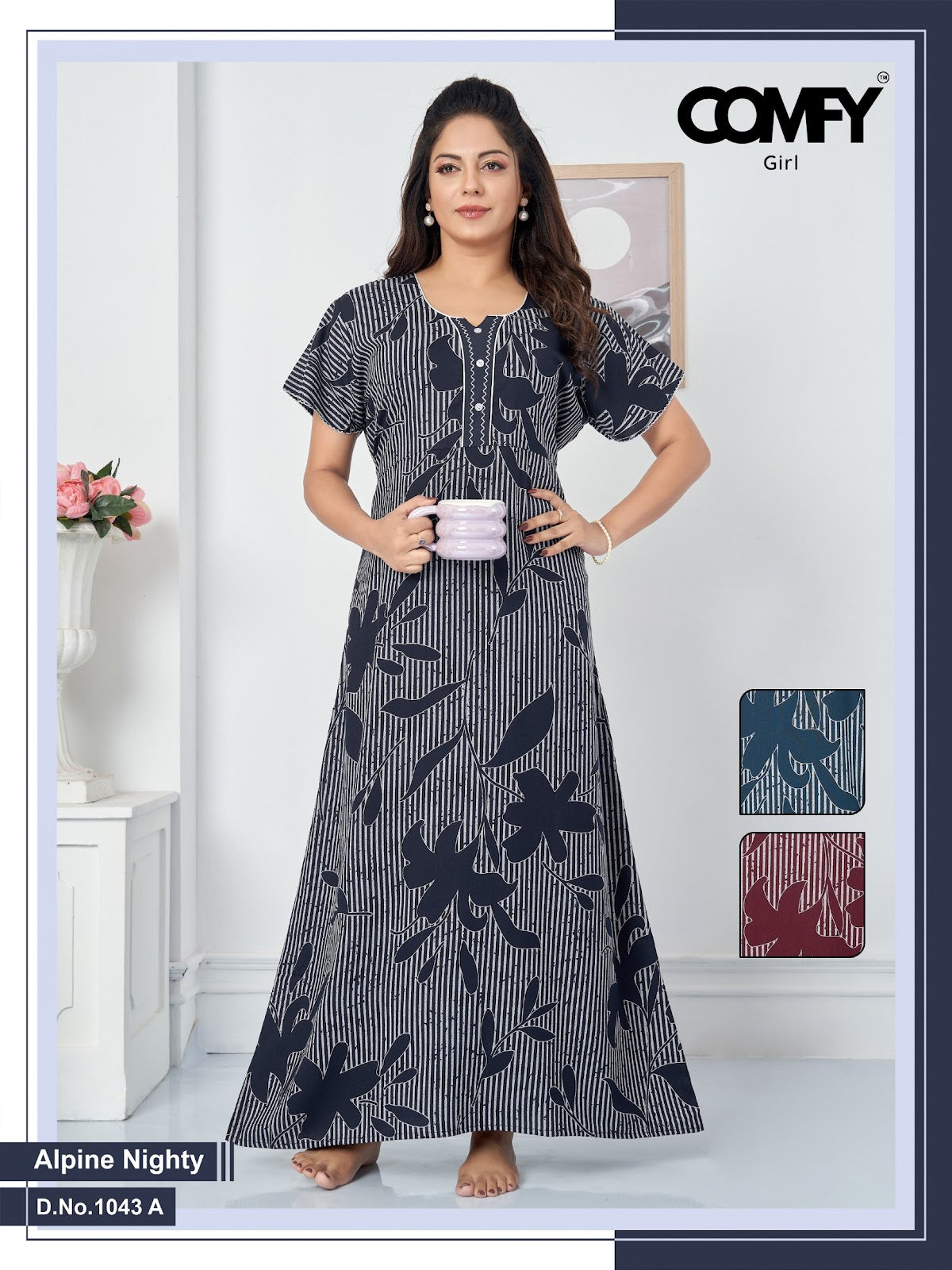 1043 Ab Comfy Alpine Night Gowns Wholesaler Gujarat