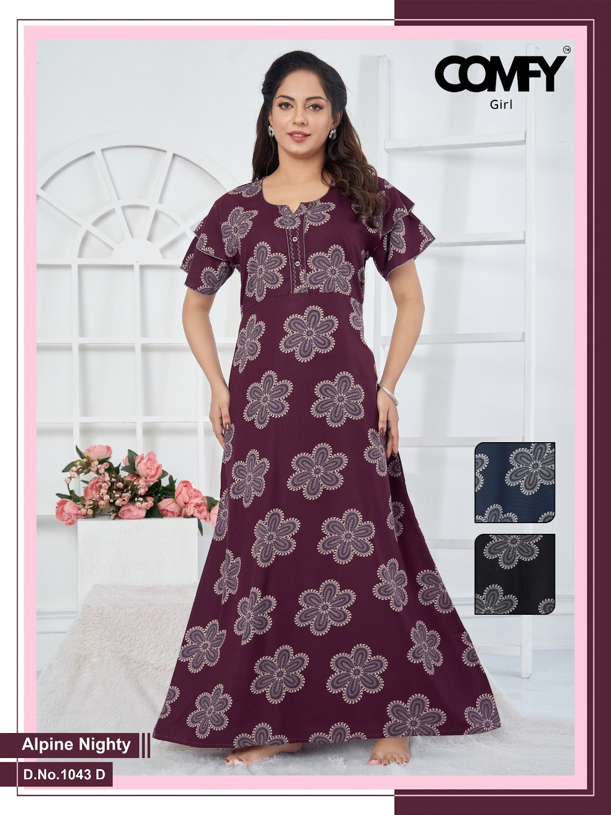 1043 Cd Comfy Alpine Night Gowns Wholesale