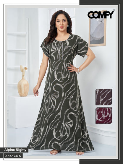 1043 Cd Comfy Alpine Night Gowns Wholesale
