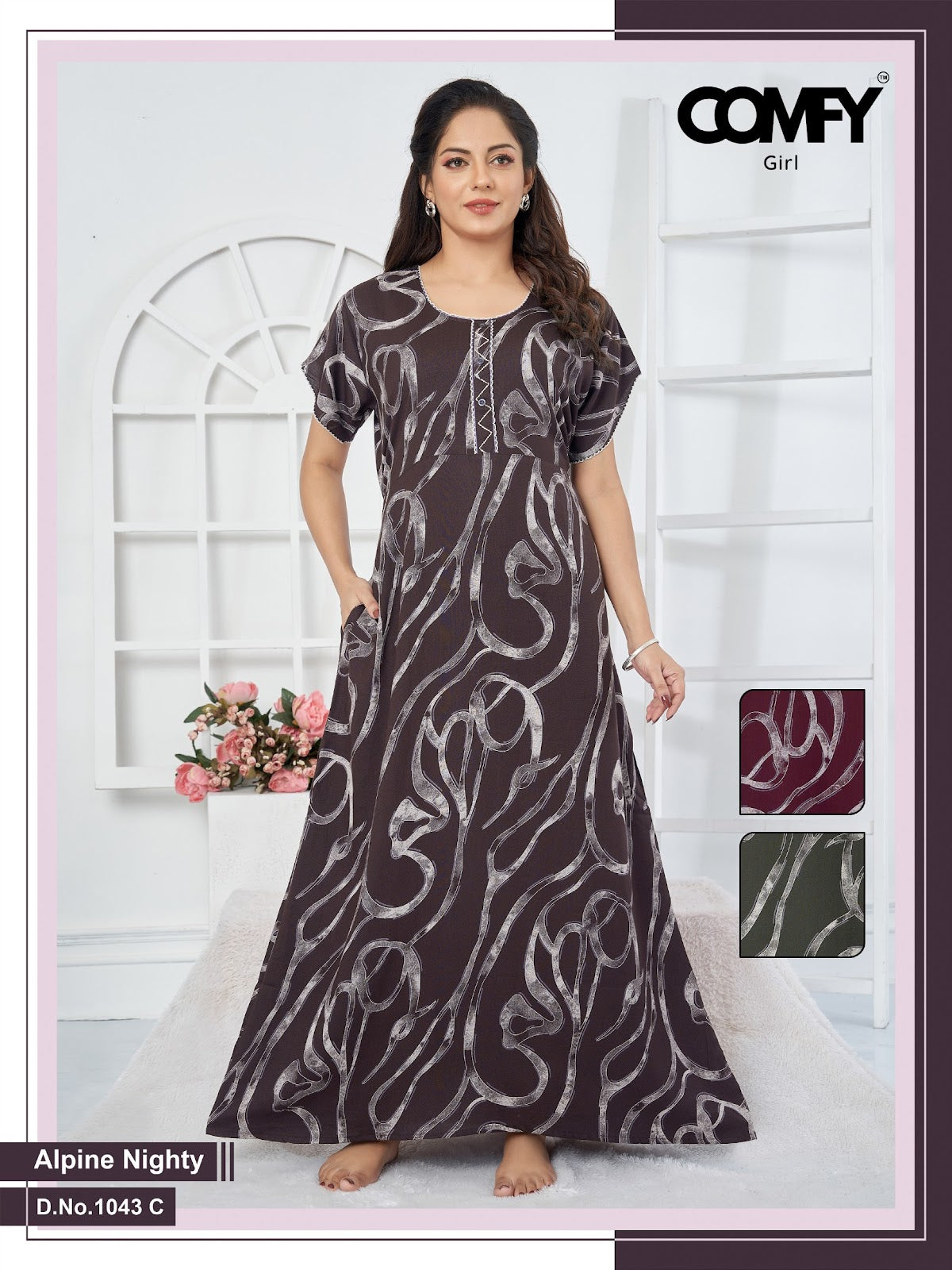 1043 Cd Comfy Alpine Night Gowns Wholesale