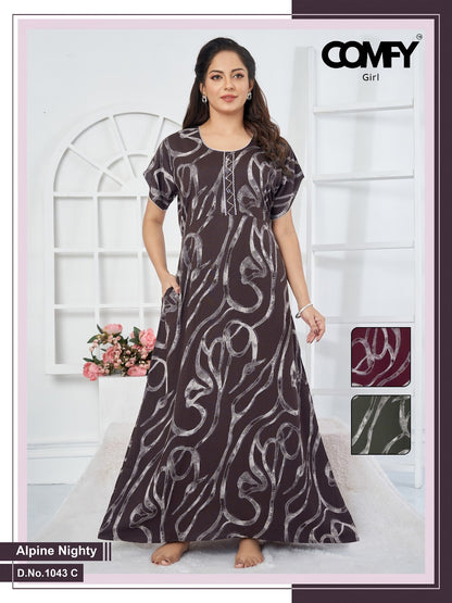 1043 Cd Comfy Alpine Night Gowns Wholesale