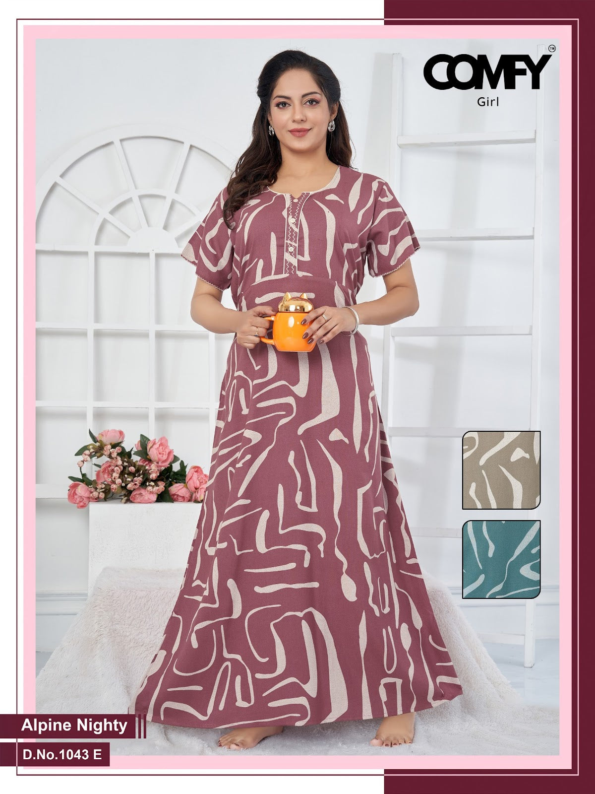 1043 Ef Comfy Alpine Night Gowns Manufacturer