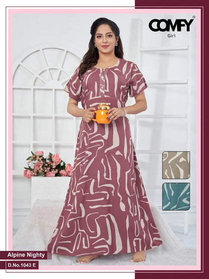 1043 Ef Comfy Alpine Night Gowns Manufacturer