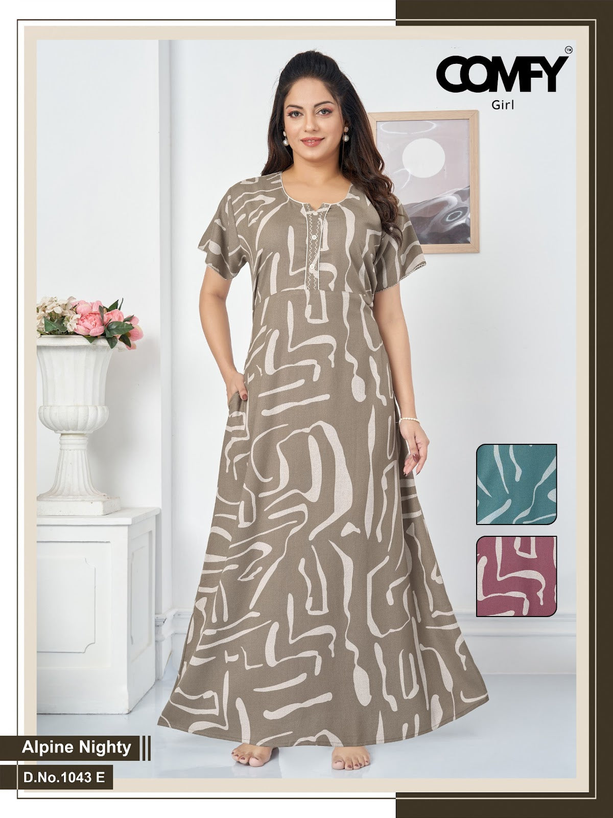 1043 Ef Comfy Alpine Night Gowns Manufacturer