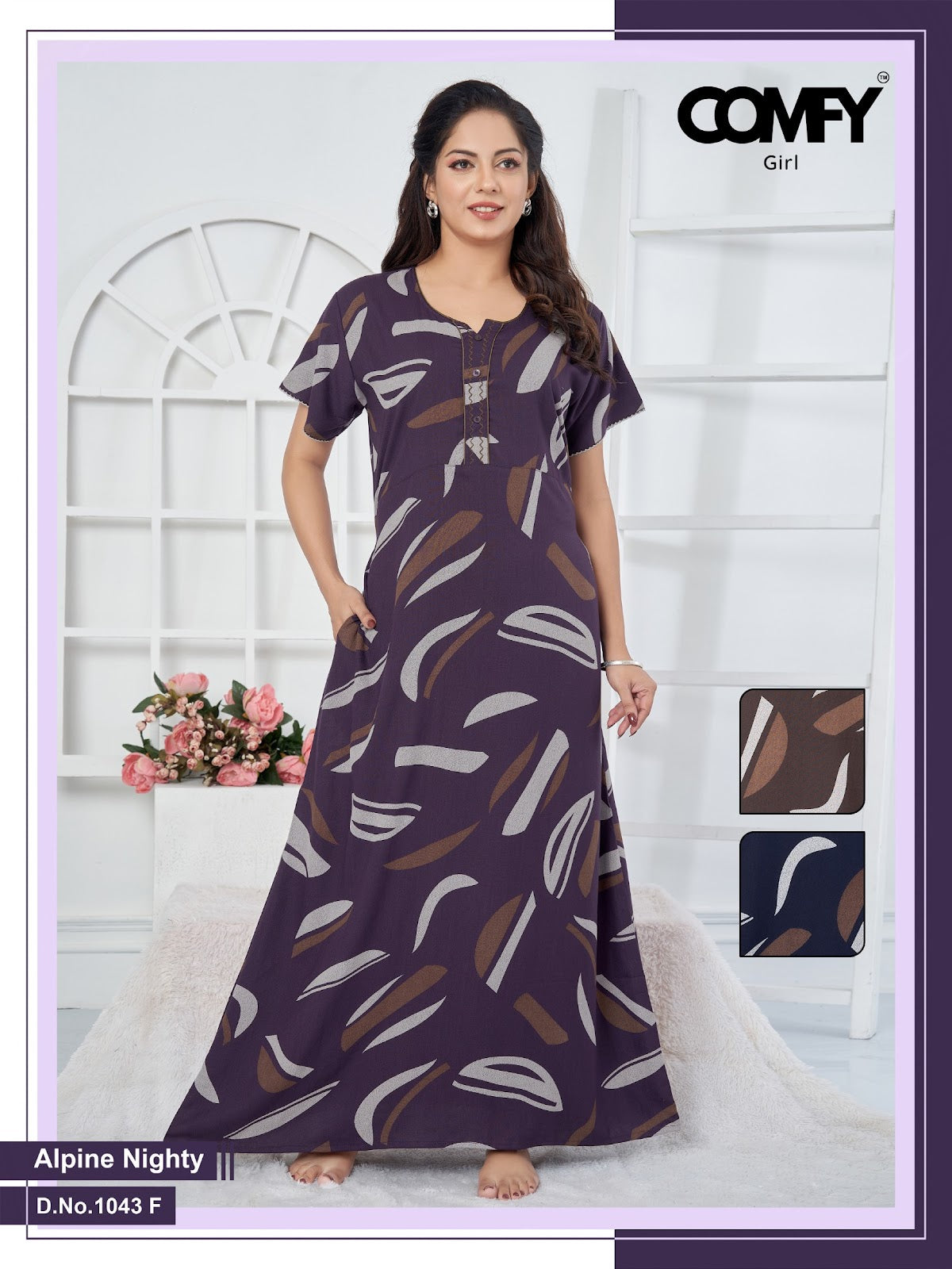 1043 Ef Comfy Alpine Night Gowns Manufacturer