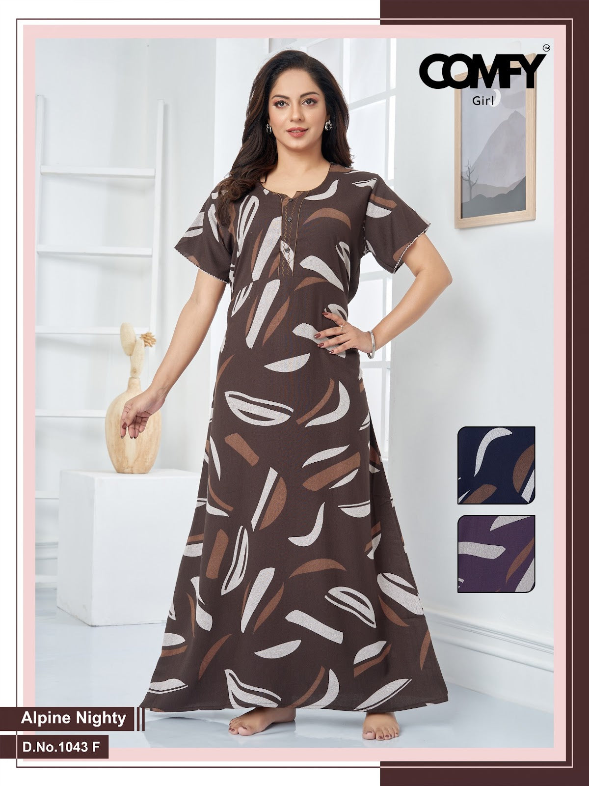 1043 Ef Comfy Alpine Night Gowns Manufacturer