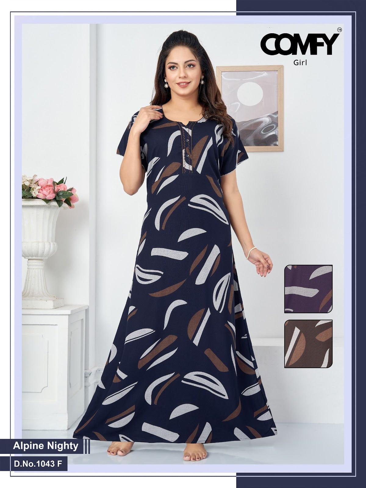 1043 Ef Comfy Alpine Night Gowns Manufacturer