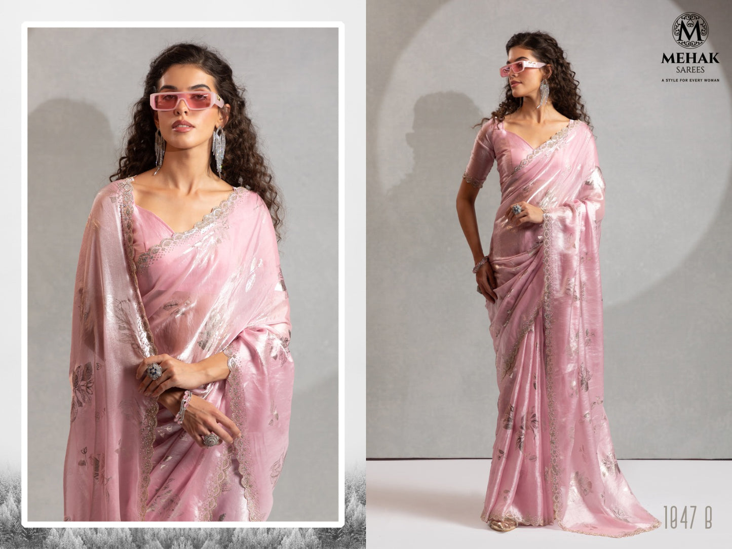 1047A To 1047E Mehek Satin Silk Sarees Supplier India