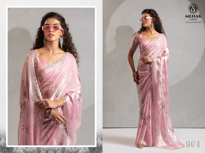 1047A To 1047E Mehek Satin Silk Sarees Supplier India