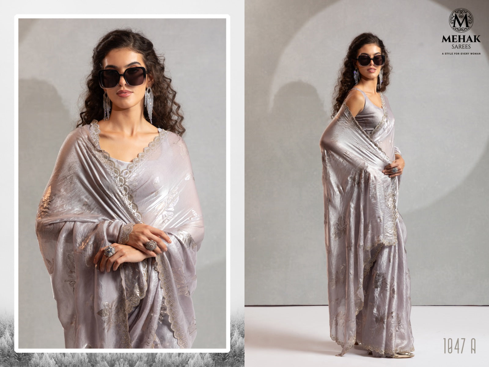 1047A To 1047E Mehek Satin Silk Sarees Supplier India