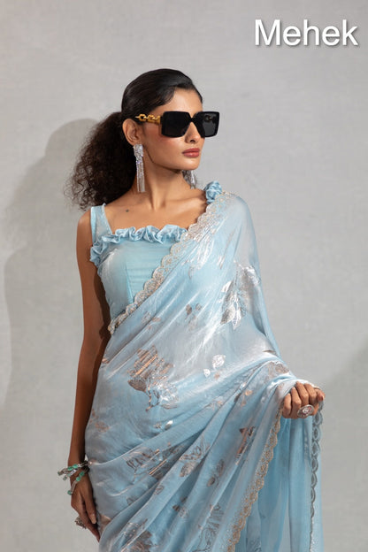 1047A To 1047E Mehek Satin Silk Sarees Supplier India