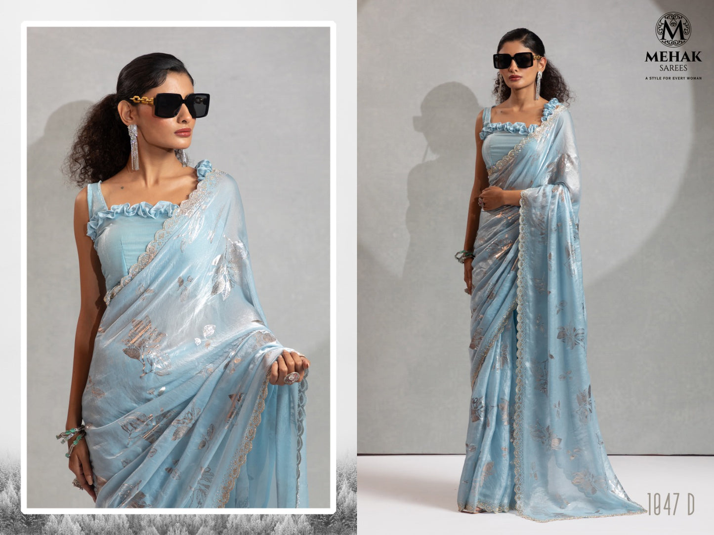 1047A To 1047E Mehek Satin Silk Sarees Supplier India