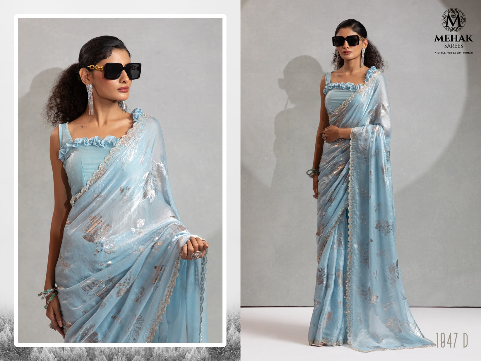 1047A To 1047E Mehek Satin Silk Sarees Supplier India