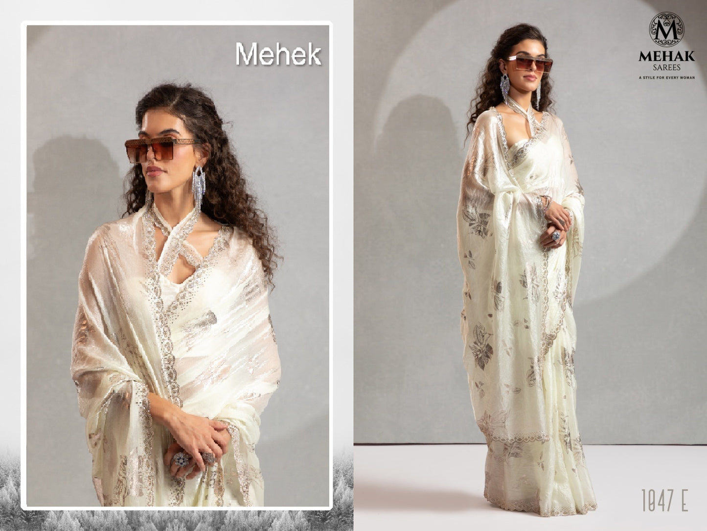 1047A To 1047E Mehek Satin Silk Sarees Supplier India