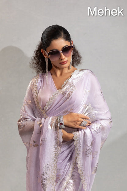 1047A To 1047E Mehek Satin Silk Sarees Supplier India