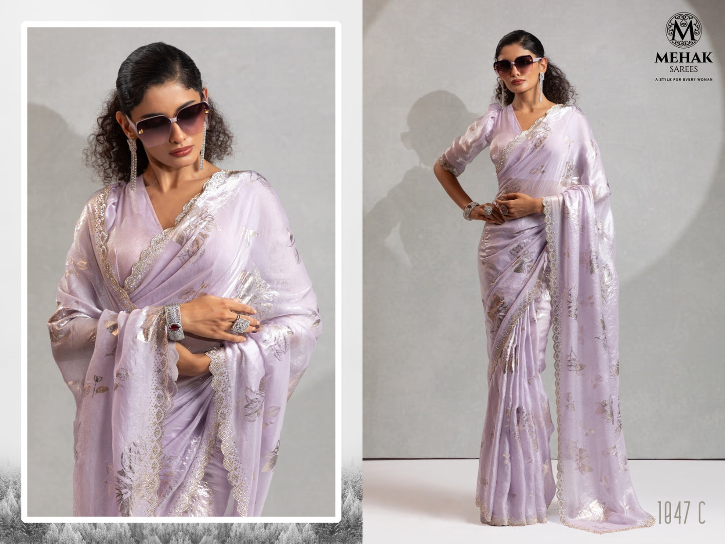 1047A To 1047E Mehek Satin Silk Sarees Supplier India