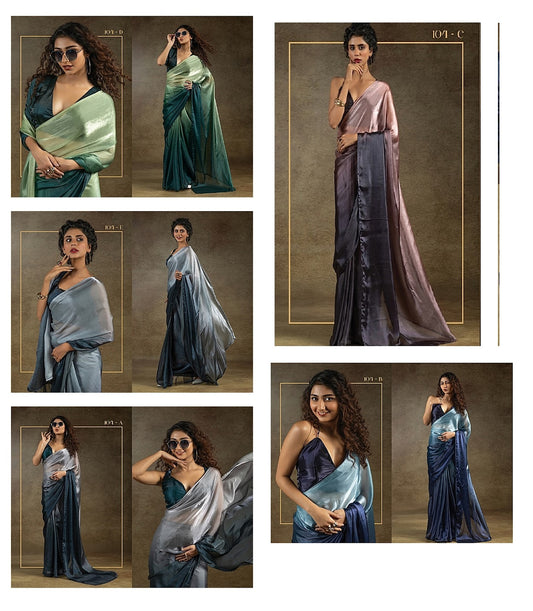 104Abcde Akshaya Satin Silk Sarees Wholesaler Ahmedabad