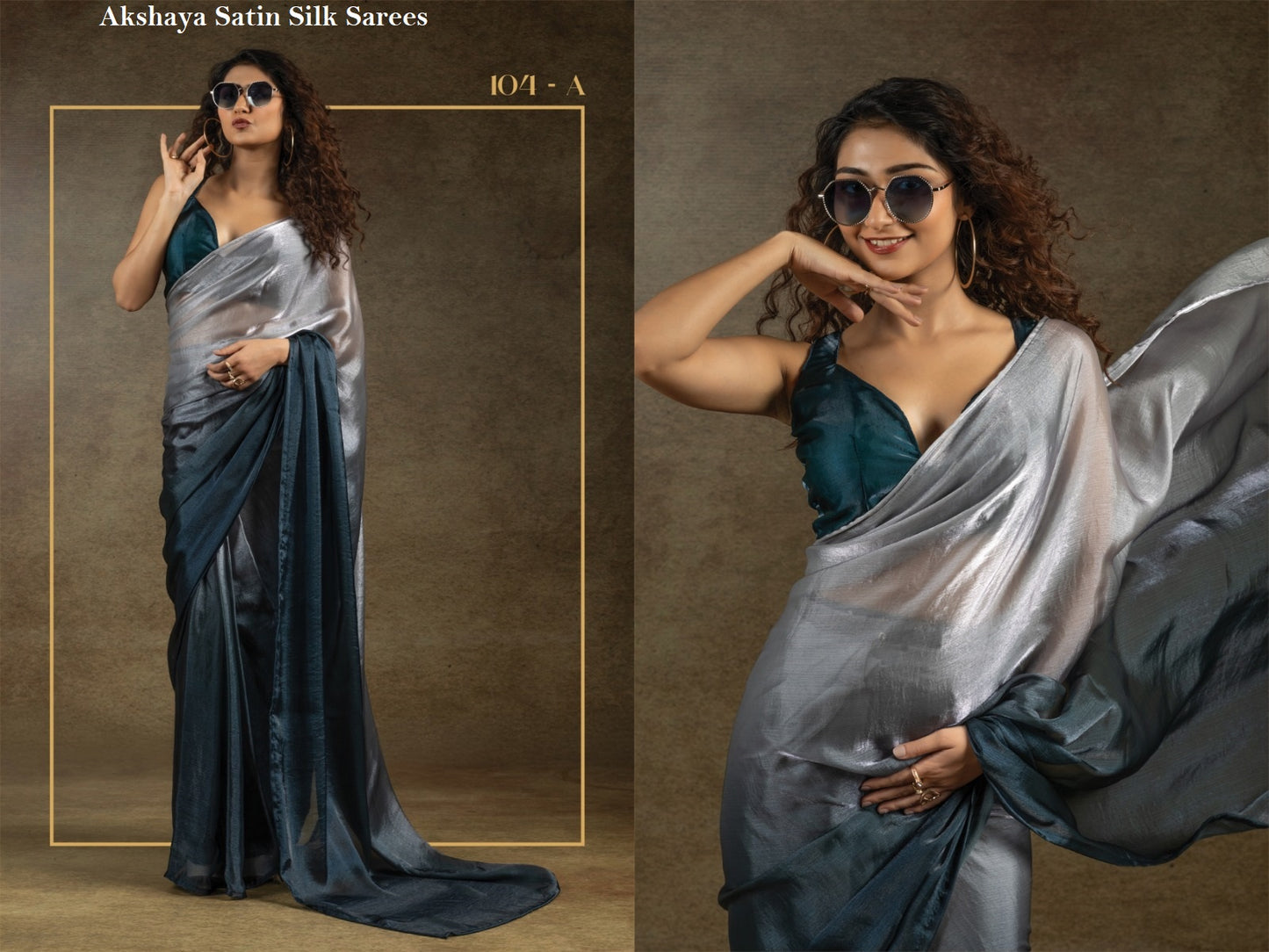 104Abcde Akshaya Satin Silk Sarees Wholesaler Ahmedabad