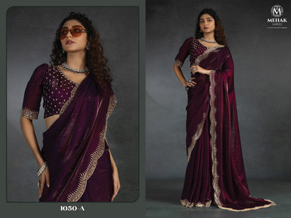 1050Abcdef Mehek Satin Silk Sarees Wholesale Rate