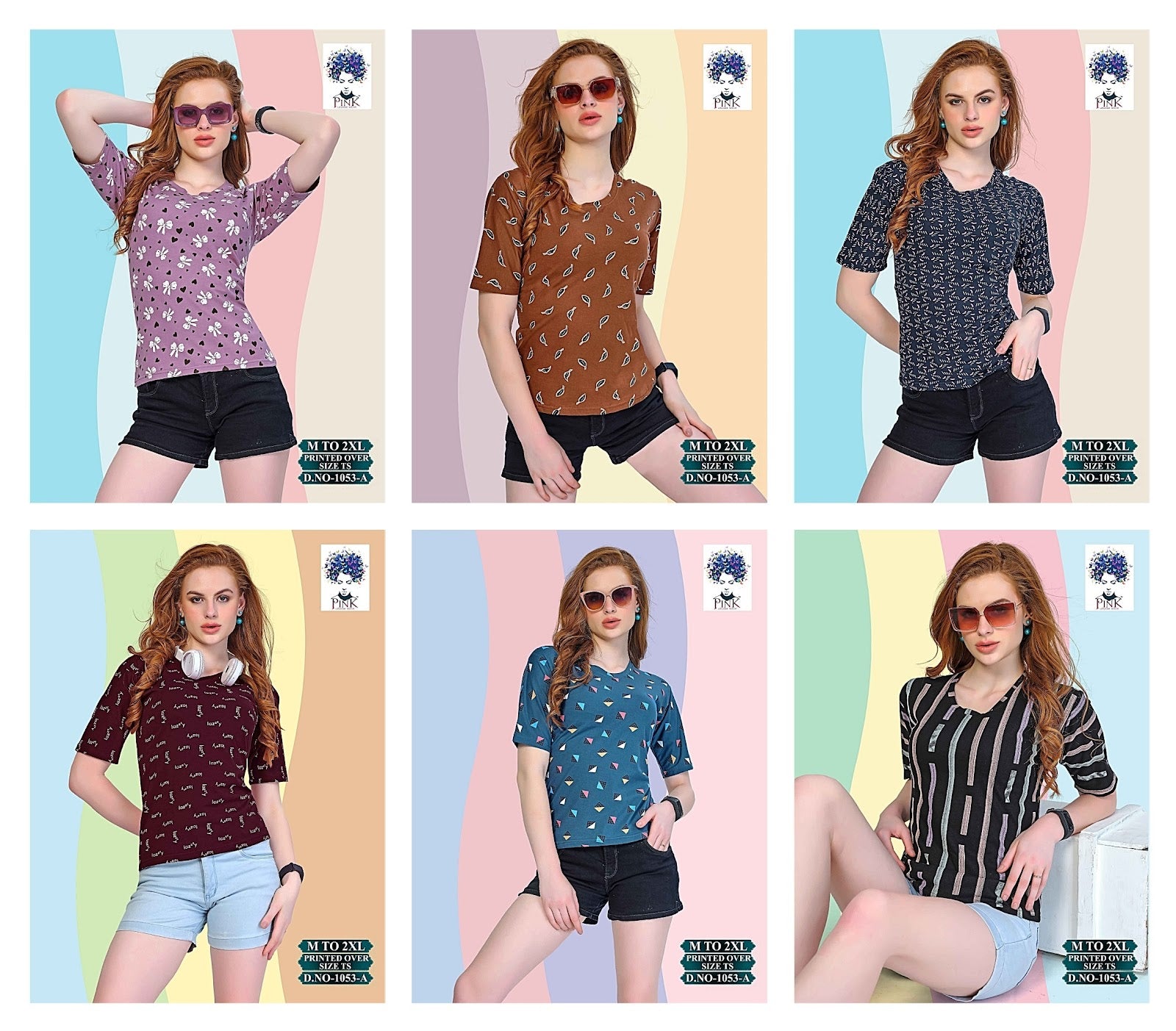 1053 A Pink Women Oversized Tshirt Manufacturer Ahmedabad