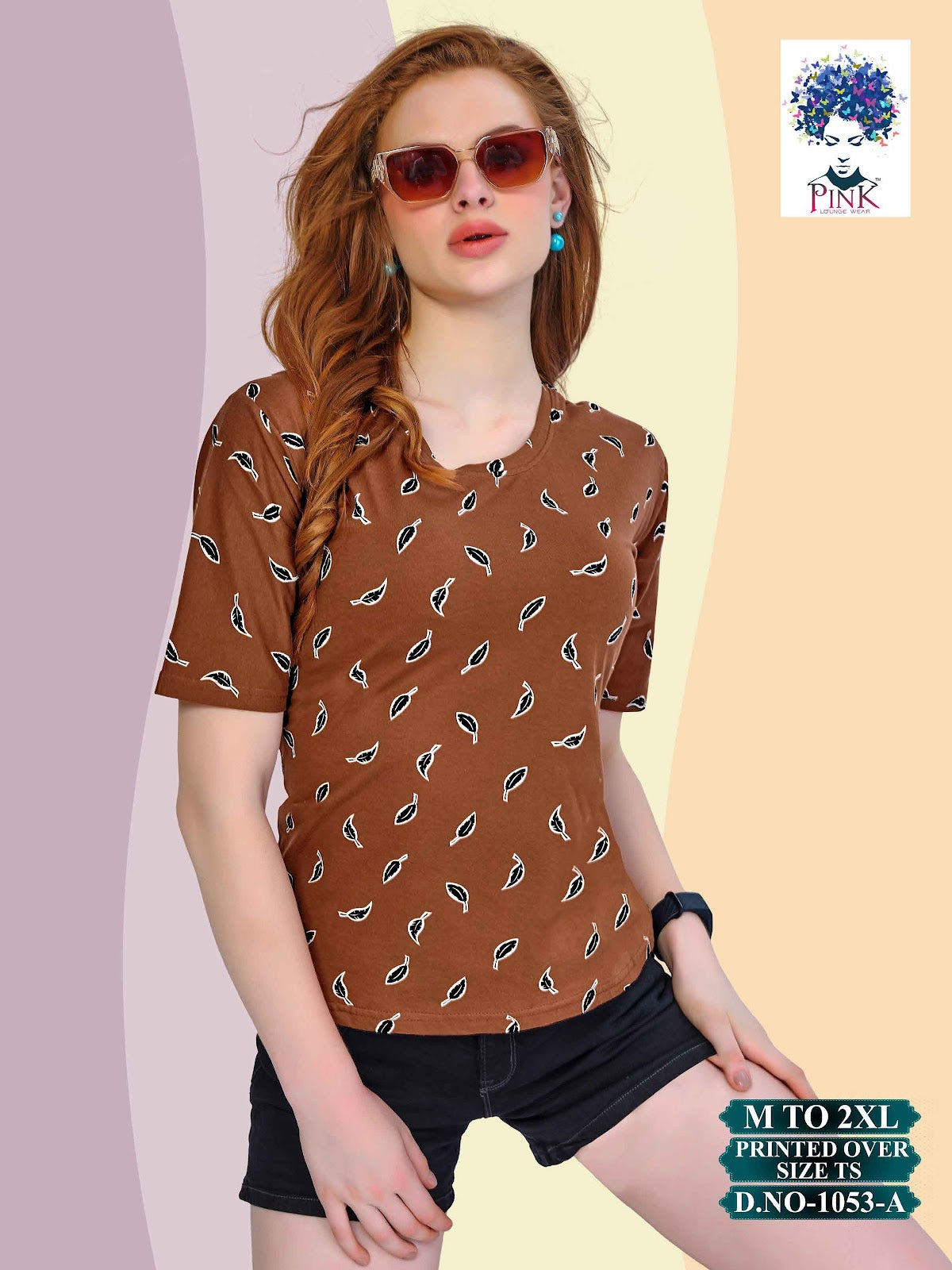 1053 A Pink Women Oversized Tshirt Manufacturer Ahmedabad