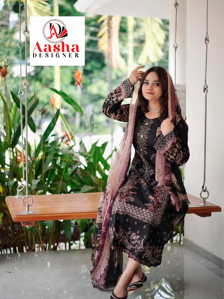 1065-1066 Aasha Designer Pure Cotton Pakistani Salwar Suits Supplier India