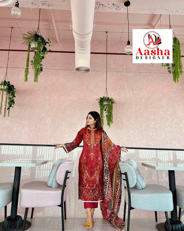 1065-1066 Aasha Designer Pure Cotton Pakistani Salwar Suits Supplier India