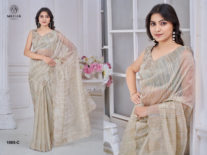 1065 Mehek Jacquard Sarees Exporter India