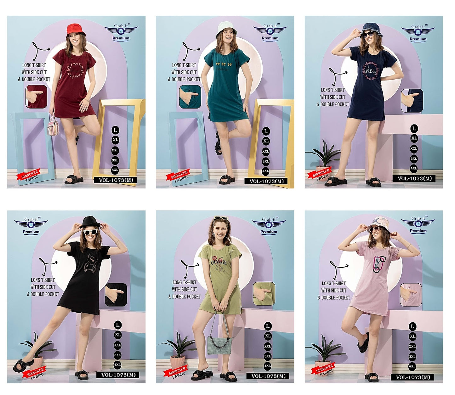 1073 M Grab It Sincker Women Long Tshirt Exporter Gujarat