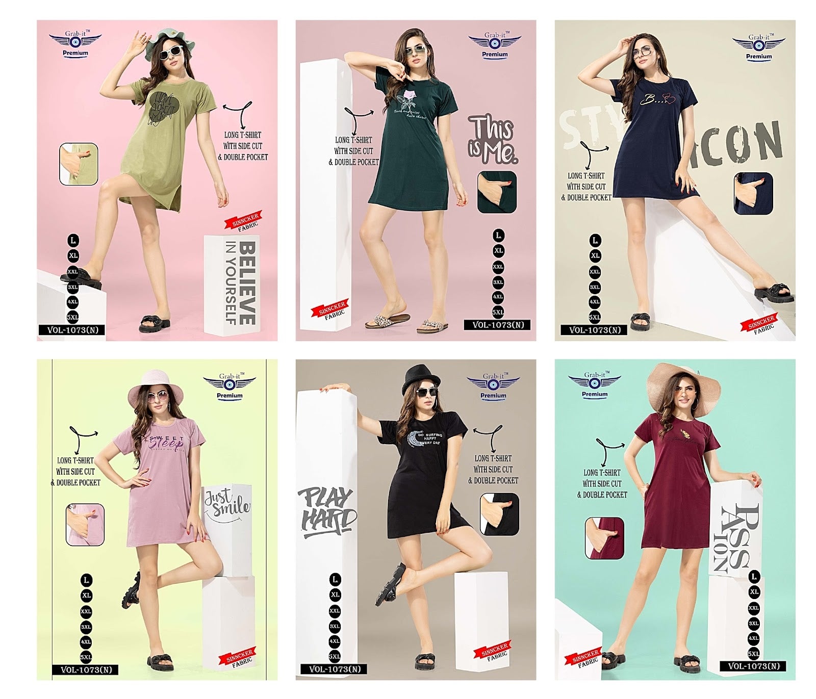 1073 N Grab It Sinker Women Long Tshirt Manufacturer Ahmedabad