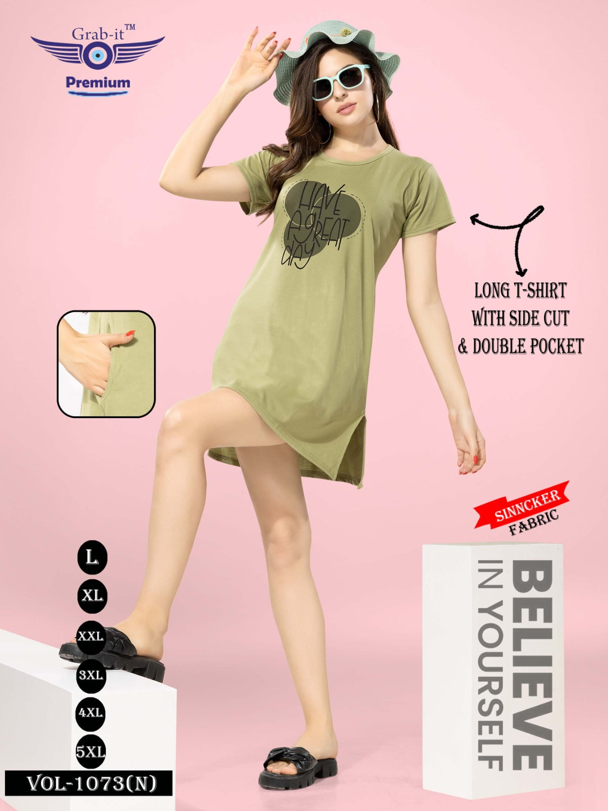 1073 N Grab It Sinker Women Long Tshirt Manufacturer Ahmedabad