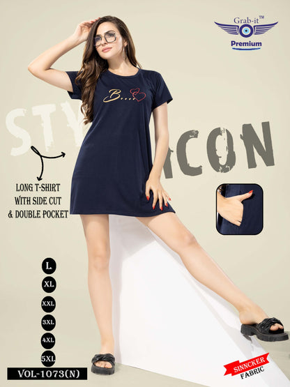 1073 N Grab It Sinker Women Long Tshirt Manufacturer Ahmedabad