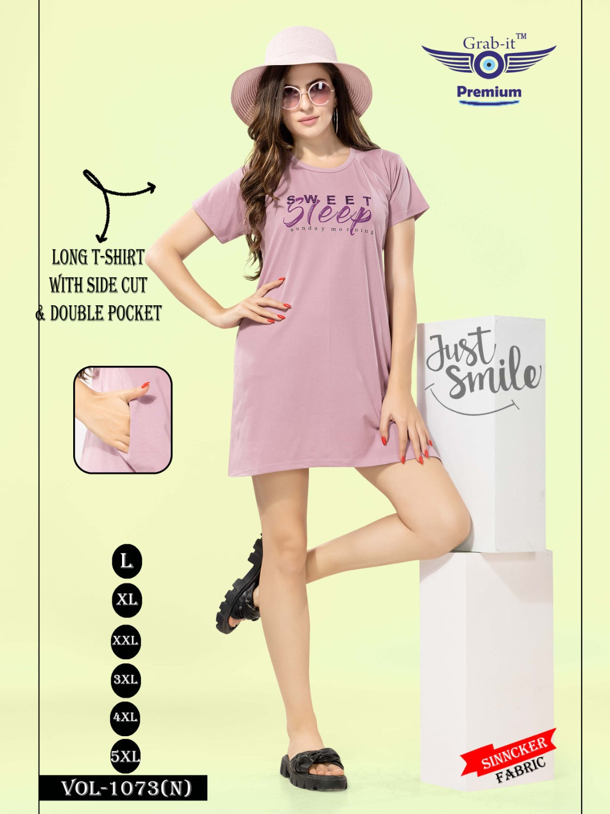 1073 N Grab It Sinker Women Long Tshirt Manufacturer Ahmedabad