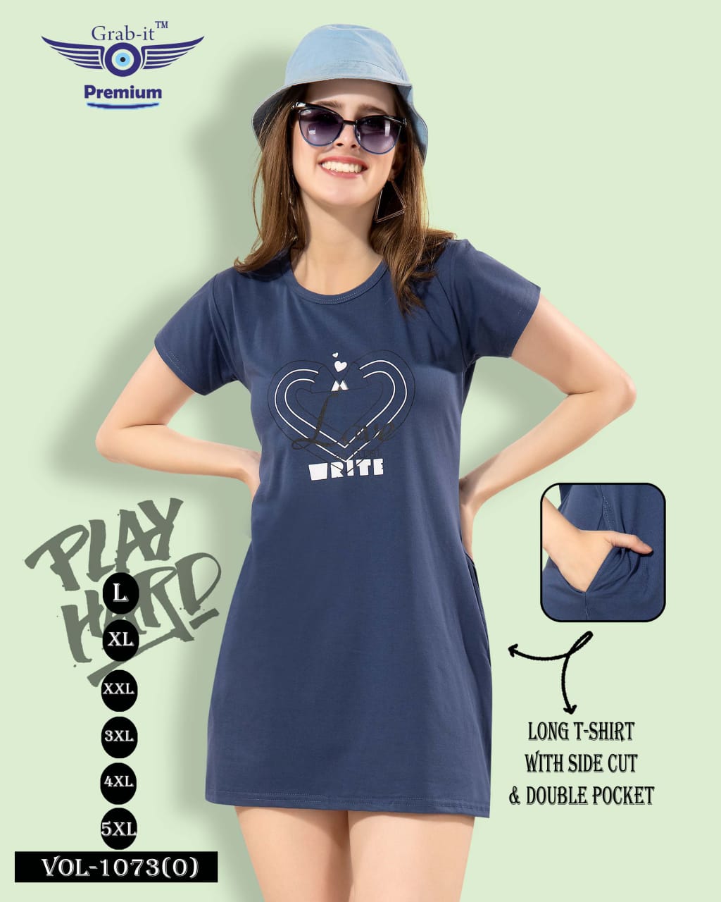 1073 O Grab It Sinker Women Long Tshirt Wholesaler