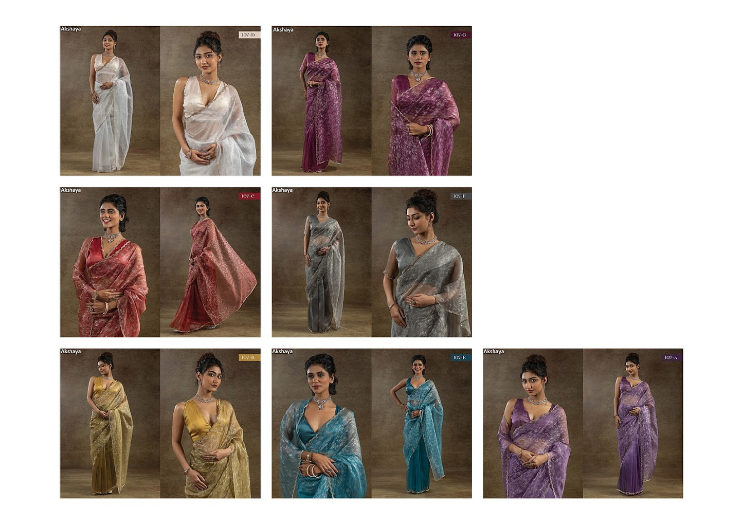 107 Series Akshaya Pure Organza Sarees Supplier Ahmedabad