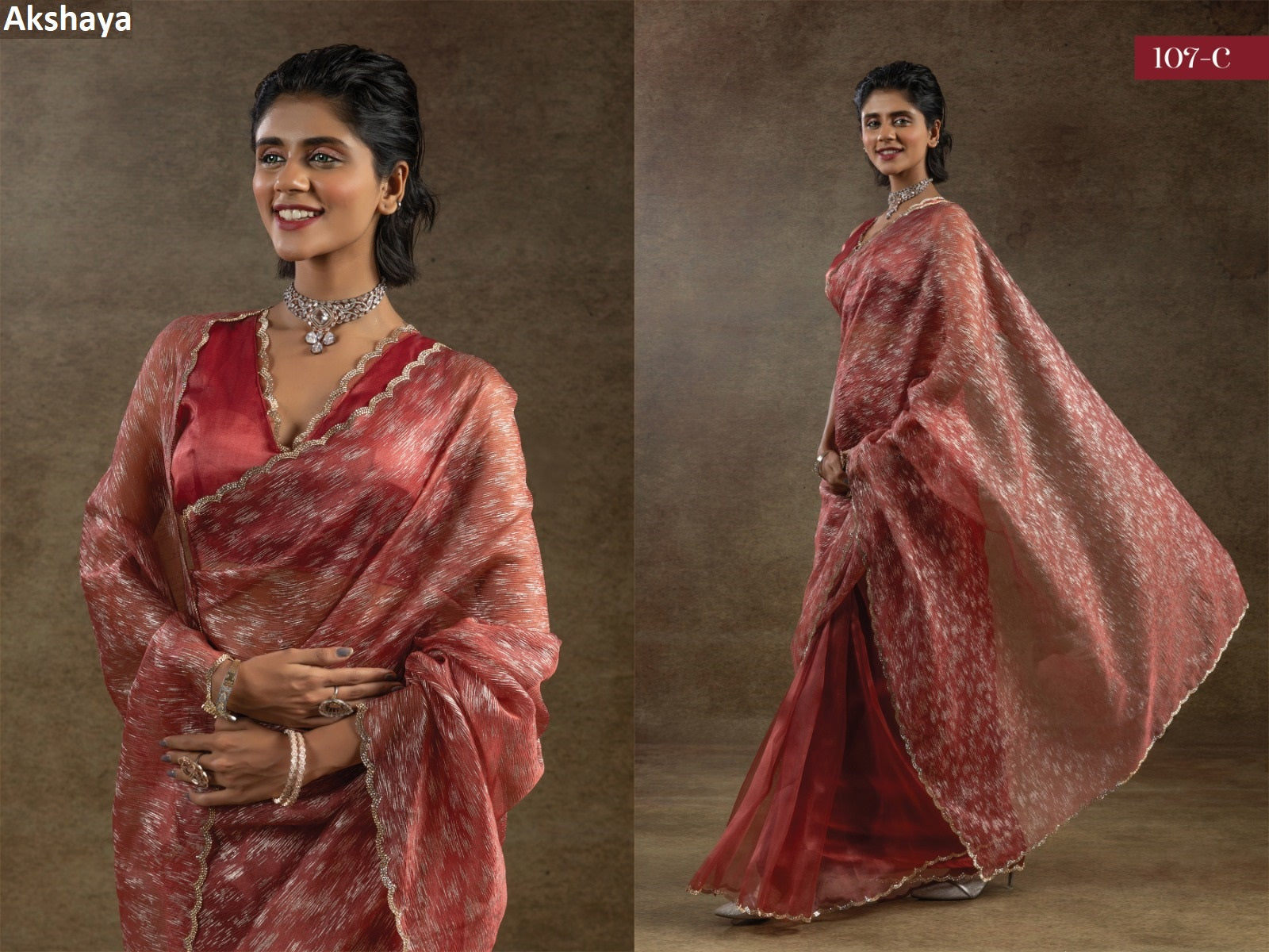 107 Series Akshaya Pure Organza Sarees Supplier Ahmedabad