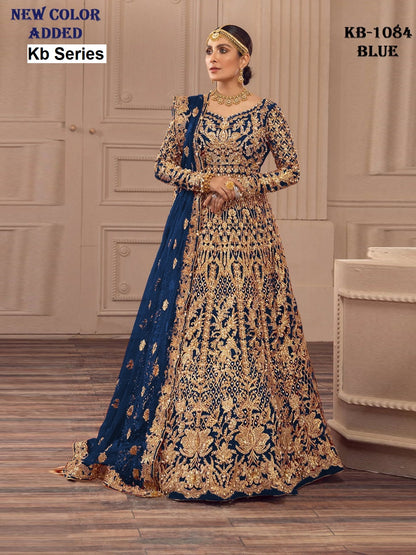 1084 Bridal Anarkali Gown Kb Series Butterfly Net Gown Dupatta Set Manufacturer Ahmedabad