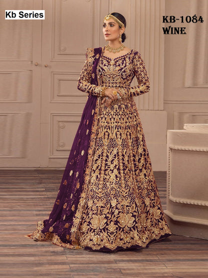 1084 Bridal Anarkali Gown Kb Series Butterfly Net Gown Dupatta Set Manufacturer Ahmedabad