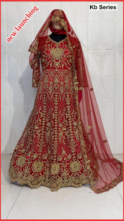 1084 Bridal Anarkali Gown Kb Series Butterfly Net Gown Dupatta Set Manufacturer Ahmedabad