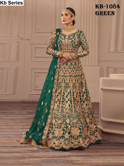 1084 Bridal Anarkali Gown Kb Series Butterfly Net Gown Dupatta Set Manufacturer Ahmedabad